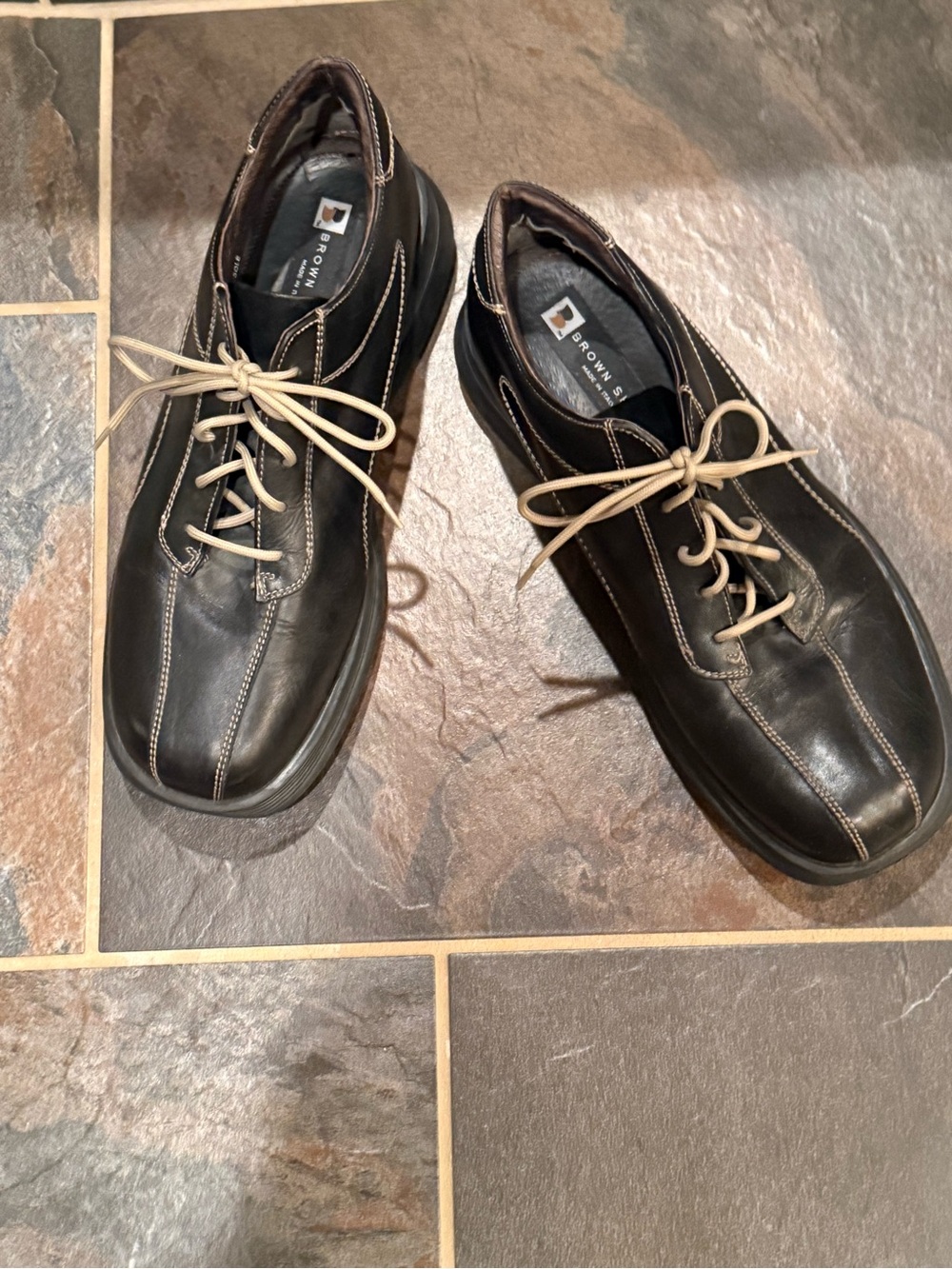 Black Leather Lace-Up Oxford for Men
